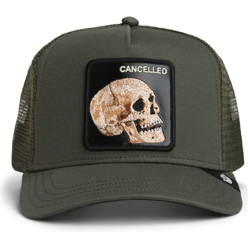 truckerkeps-gron-dodskalle-the-cancelled-skull-the-farm-fran-goorin-bros