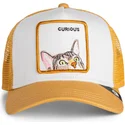 braune-trucker-kappe-fur-jungen-katze-curious-cat-mini-the-farm-von-goorin-bros