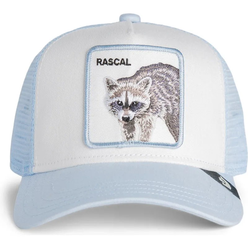 gorra-trucker-azul-claro-para-nino-mapache-rascal-raccoon-mini-the-farm-de-goorin-bros
