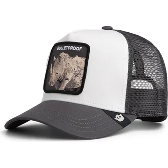 Gorra trucker blanca y gris rinoceronte Bulletproof The...