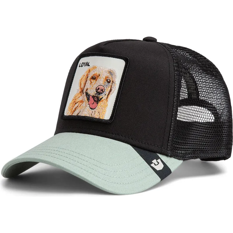 trucker-cap-schwarz-und-grun-hund-labrador-retriever-the-loyal-dog-the-farm-von-goorin-bros
