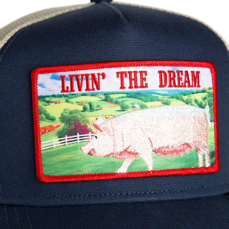 cepice-zaoblena-namornicka-modra-snapback-livin-the-dream-greener-grass-the-farm-goorin-bros