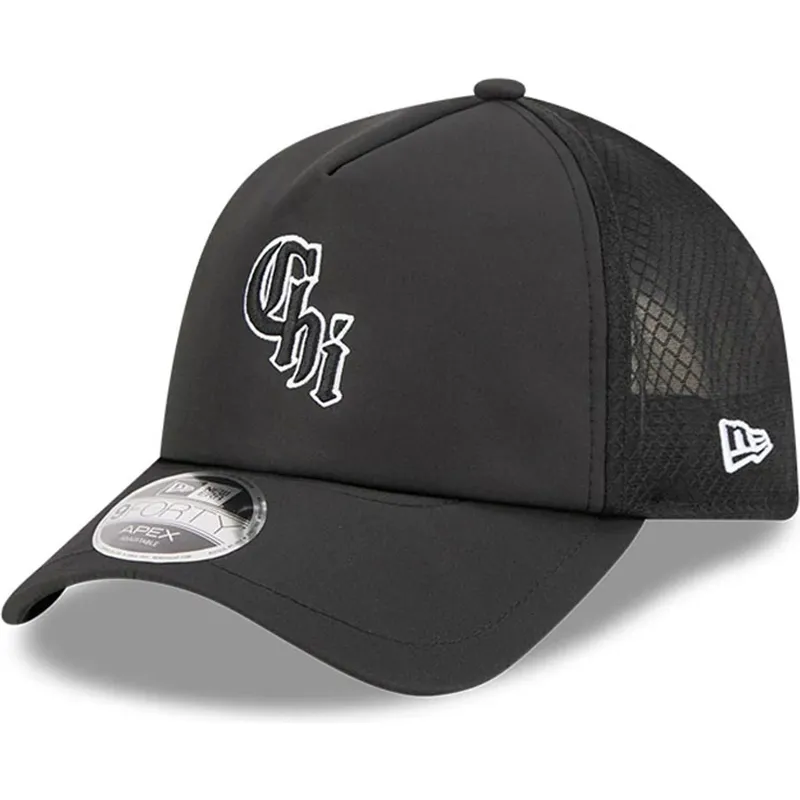 schwarze-trucker-kappe-9forty-apex-bp-chi-der-chicago-white-sox-mlb-von-new-era