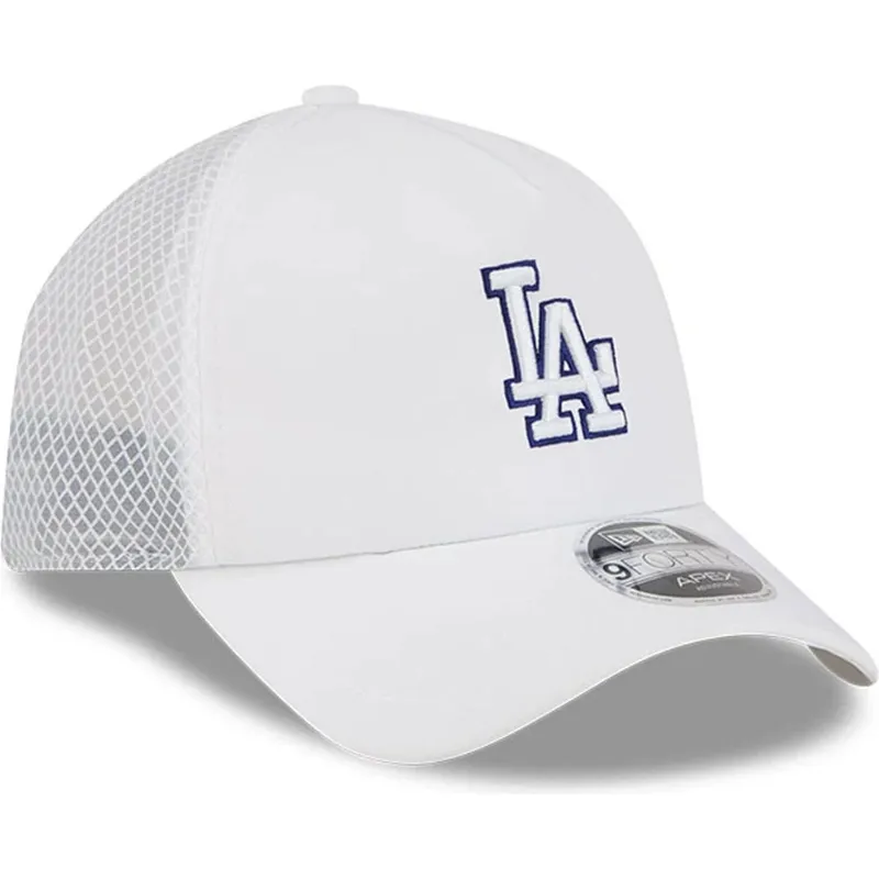 weisse-trucker-kappe-9forty-apex-batting-practice-der-los-angeles-dodgers-mlb-von-new-era