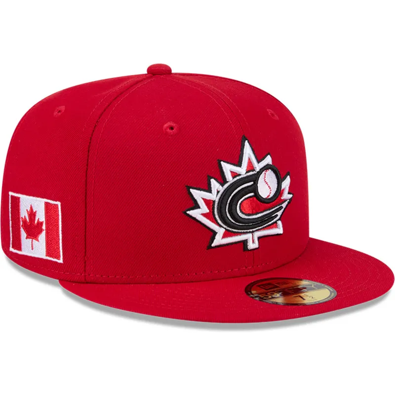 rote-angepasste-59fifty-flachkappe-canada-2026-world-baseball-classic-von-new-era