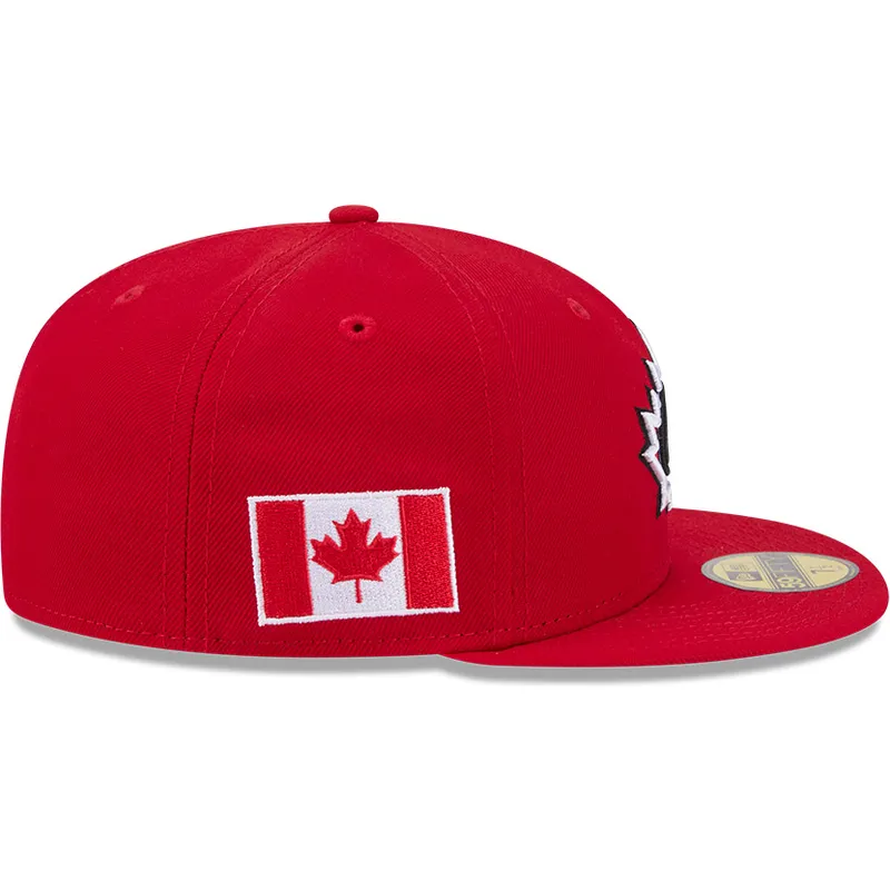 rote-angepasste-59fifty-flachkappe-canada-2026-world-baseball-classic-von-new-era