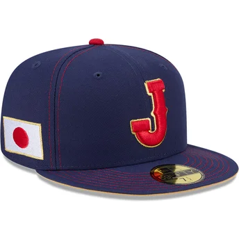 Marinblå platt keps justerad 59FIFTY Japan 2026 World Baseball Classic från New Era
