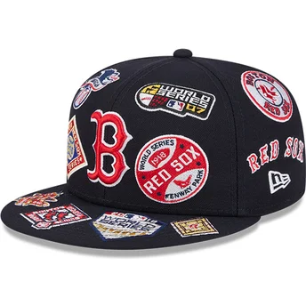 Cap rovná navy blue ajustada 59FIFTY All Over Boston Red Sox MLB New Era