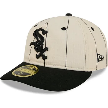 Čepice rovná béžová přiléhavá 59FIFTY Retro Crown Linen Chicago White Sox MLB New Era