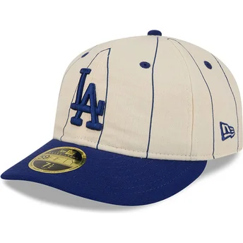 Čepice zaoblená béžová přiléhavá 59FIFTY Retro Crown Linen Los Angeles Dodgers MLB New Era