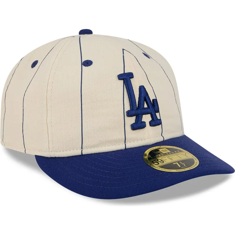 bojd-beige-justerad-keps-59fifty-retro-crown-linen-los-angeles-dodgers-mlb-fran-new-era