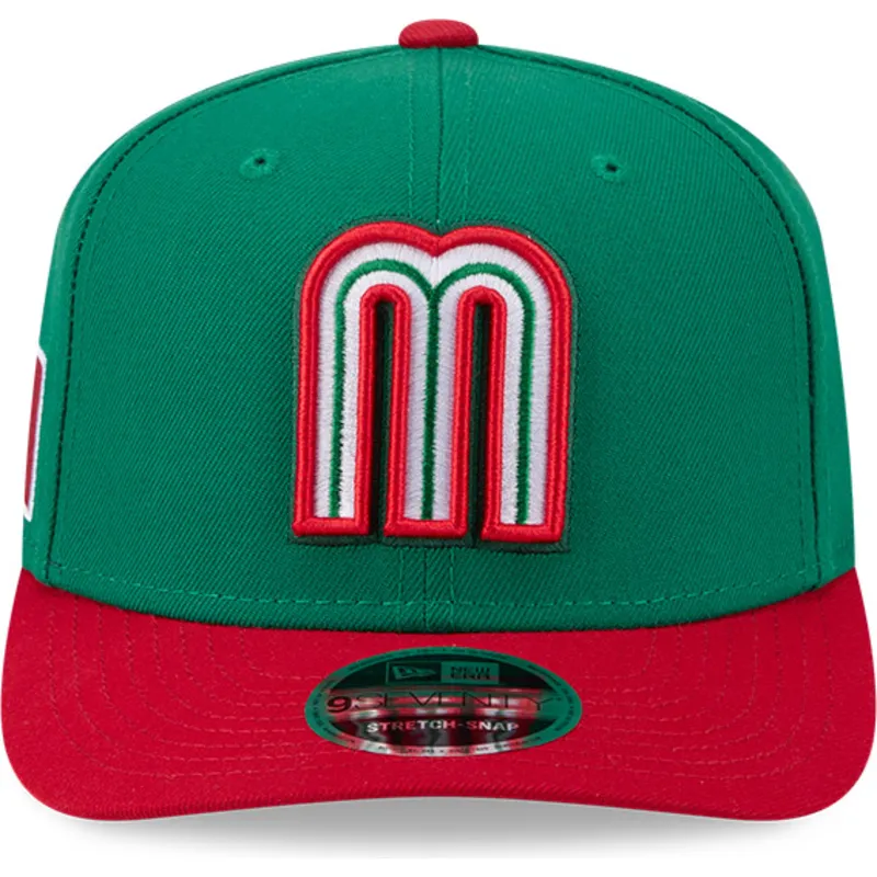 new-era-curved-brim-9seventy-stretch-snap-mexico-2026-world-baseball-classic-green-and-red-snapback-cap