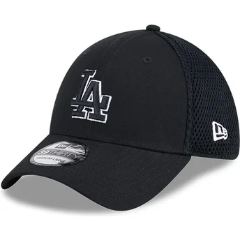 Schwarze enganliegende Trucker-Kappe mit schwarzem Logo 39THIRTY Evergreen Neo der Los Angeles Dodgers MLB von New Era