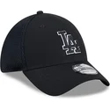 schwarze-enganliegende-trucker-kappe-mit-schwarzem-logo-39thirty-evergreen-neo-der-los-angeles-dodgers-mlb-von-new-era