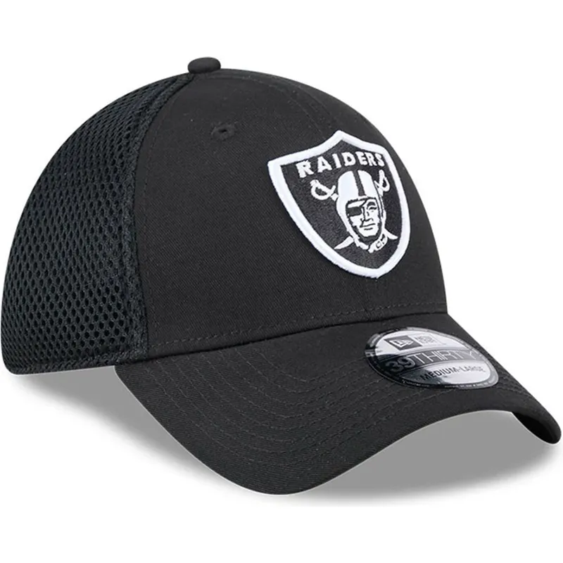 schwarze-enganliegende-39thirty-evergreen-neo-trucker-cap-der-las-vegas-raiders-nfl-von-new-era