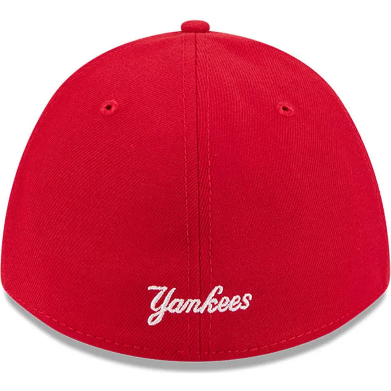 rote-gebogene-verstellbare-kappe-39thirty-m-crown-a-frame-von-new-york-yankees-mlb-von-new-era