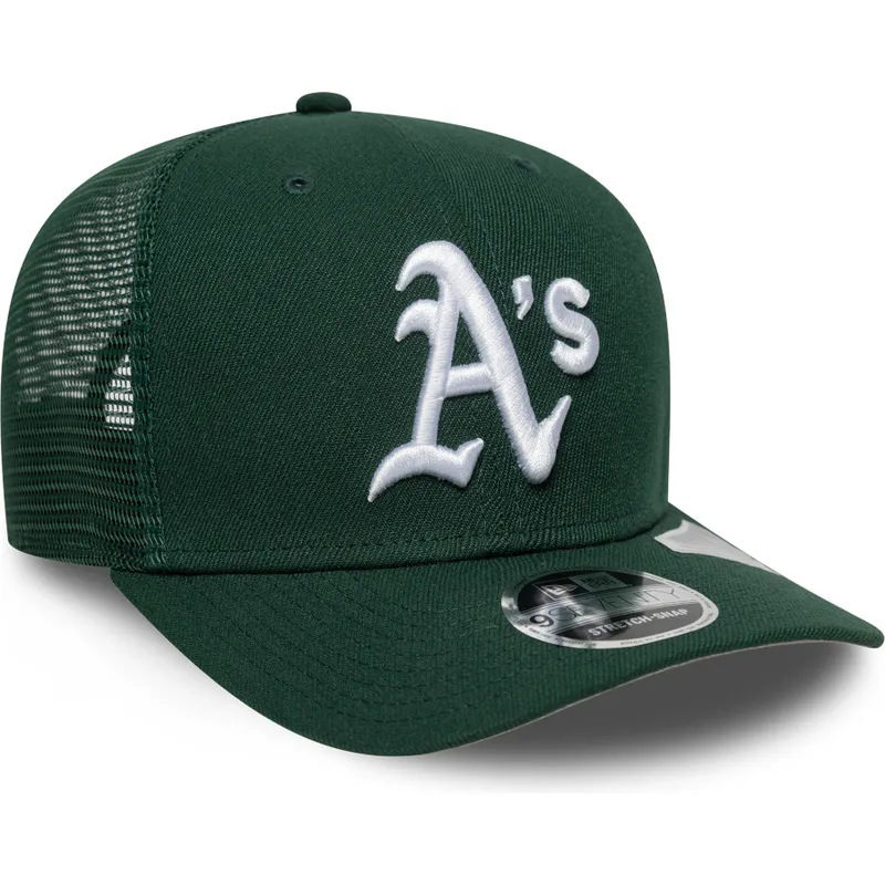 grune-trucker-kappe-9seventy-stretch-snap-evergreen-der-oakland-athletics-mlb-von-new-era