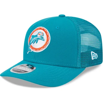 Trucker Cap blau 9SEVENTY Stretch Snap Evergreen Helmet der Miami Dolphins NFL von New Era