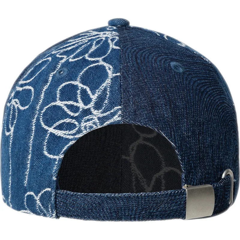 marinbla-bojd-justerbar-keps-denim-mashup-medium-blue-floral-fran-kangol