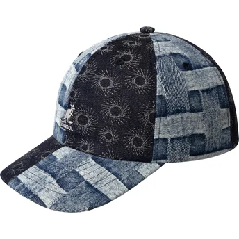 Čepice zaoblená modrá nastavitelný pásek Denim Mashup Blue Picnic Kangol