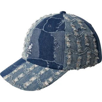 Čepice zaoblená modrá nastavitelný Denim Mashup Medium Blue Kangol