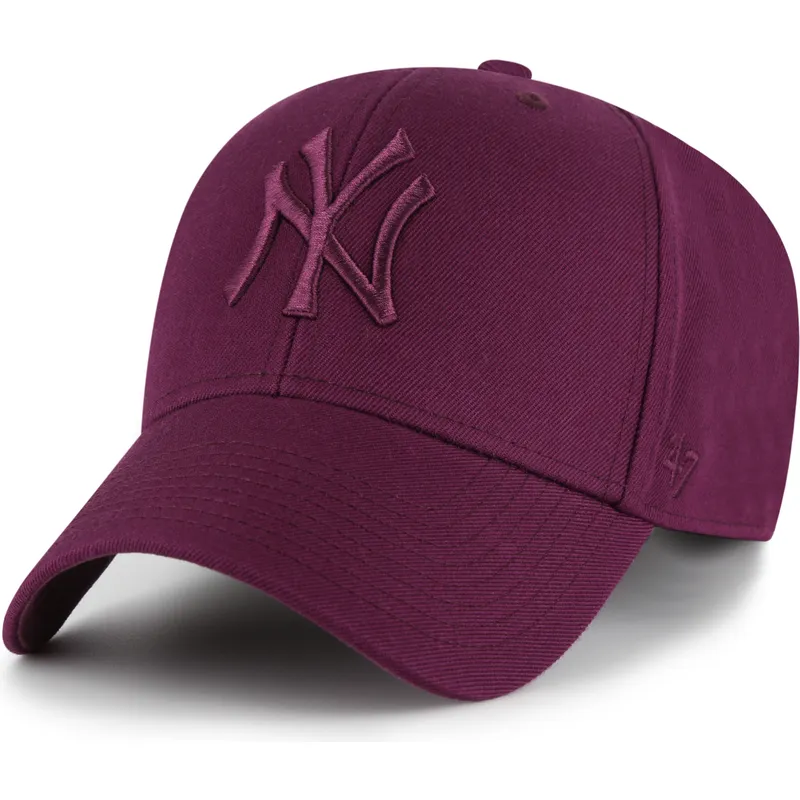 gebogene-weinrote-snapback-kappe-mit-weinrotem-mvp-logo-der-new-york-yankees-mlb-von-47-brand