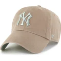 47-brand-curved-brim-clean-up-ballpark-new-york-yankees-mlb-brown-adjustable-cap