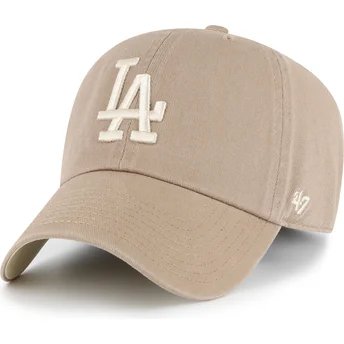 Braune verstellbare Curved Cap Clean Up Ballpark Portabella der Los Angeles Dodgers MLB von 47 Brand
