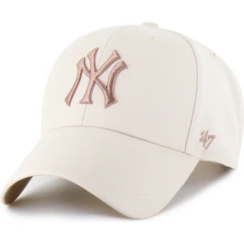 Čepice zaoblená béžová snapback MVP Ballpark New York Yankees MLB 47 Brand