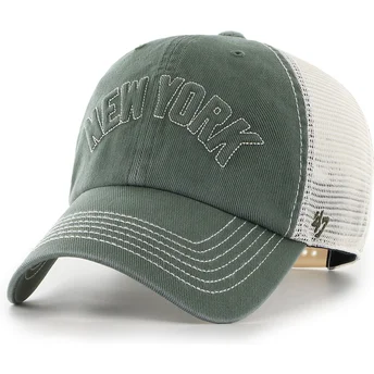Čepice zaoblená zelená snapback Clean Up Trailer Script Mesh New York Yankees MLB 47 Brand
