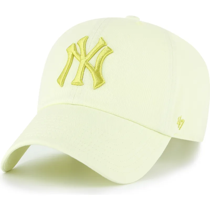 gul-bojd-keps-justerbar-med-gul-logotyp-clean-up-no-loop-label-fran-new-york-yankees-mlb-av-47-brand