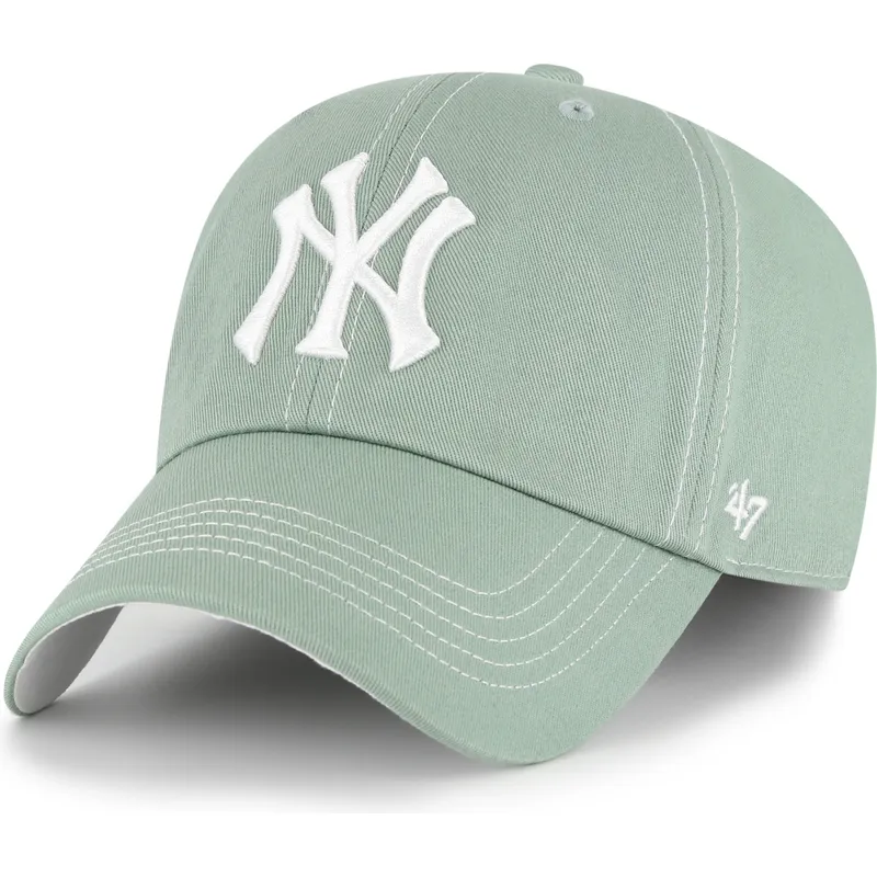 cepice-zaoblena-zelena-nastavitelny-pasek-clean-up-contrast-stitch-new-york-yankees-mlb-47-brand