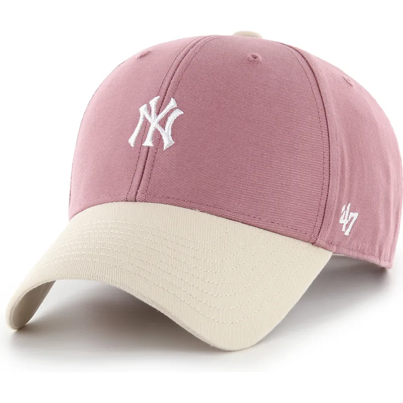 cap-zaoblena-pink-adjustable-strap-mvp-base-runner-two-tone-legend-new-york-yankees-mlb-47-brand cap-zaoblena-pink-adjustable-strap-mvp-base-runner-two-tone-legend-new-york-yankees-mlb-47-brand