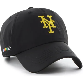 Schwarze verstellbare Curved Cap Clean Up Eight Bit Hero der New York Mets MLB von 47 Brand