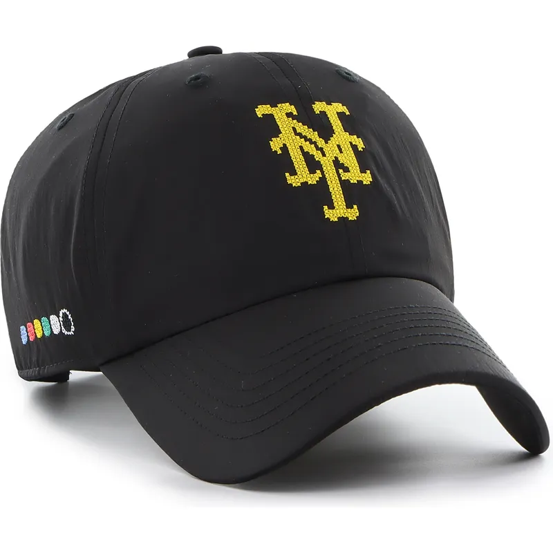 schwarze-verstellbare-curved-cap-clean-up-eight-bit-hero-der-new-york-mets-mlb-von-47-brand