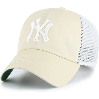 Gorra trucker beige Clean Up Trawler de New York Yankees MLB de 47 Brand