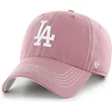 rosa-verstellbare-curved-cap-clean-up-contrast-stitch-der-los-angeles-dodgers-mlb-von-47-brand