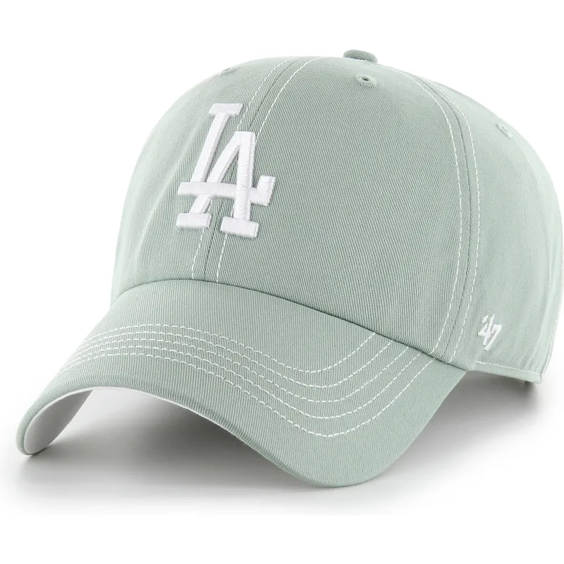 cap-zaoblena-green-adjustable-strap-clean-up-contrast-stitch-los-angeles-dodgers-mlb-47-brand