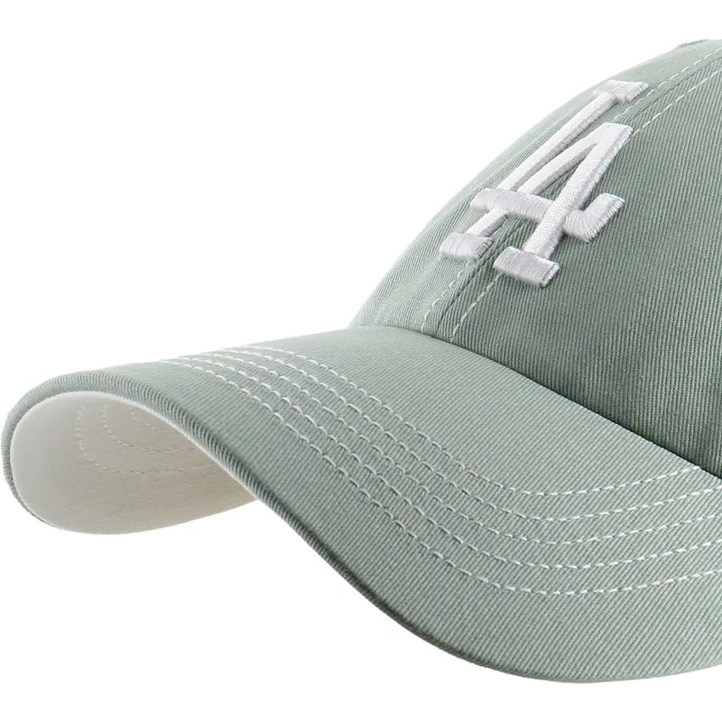 cap-zaoblena-green-adjustable-strap-clean-up-contrast-stitch-los-angeles-dodgers-mlb-47-brand