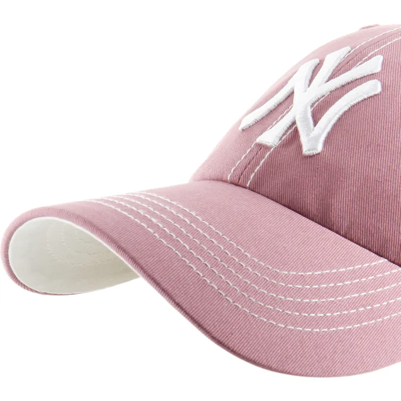 cepice-zaoblena-ruzova-nastavitelny-pasek-clean-up-contrast-stitch-new-york-yankees-mlb-47-brand