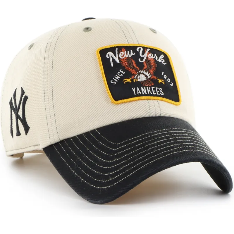 gebogene-beige-und-schwarze-verstellbare-kappe-clean-up-keepsake-der-new-york-yankees-mlb-von-47-brand