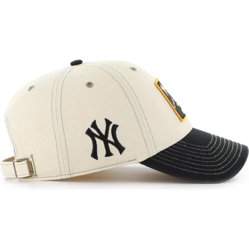 gebogene-beige-und-schwarze-verstellbare-kappe-clean-up-keepsake-der-new-york-yankees-mlb-von-47-brand