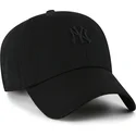 47-brand-curved-brim-black-logo-clean-up-contemporary-two-tone-new-york-yankees-mlb-black-adjustable-cap