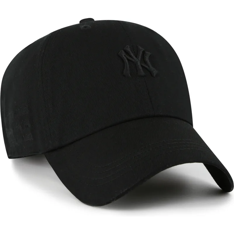 schwarze-verstellbare-curved-cap-mit-schwarzem-logo-clean-up-contemporary-two-tone-der-new-york-yankees-mlb-von-47-brand