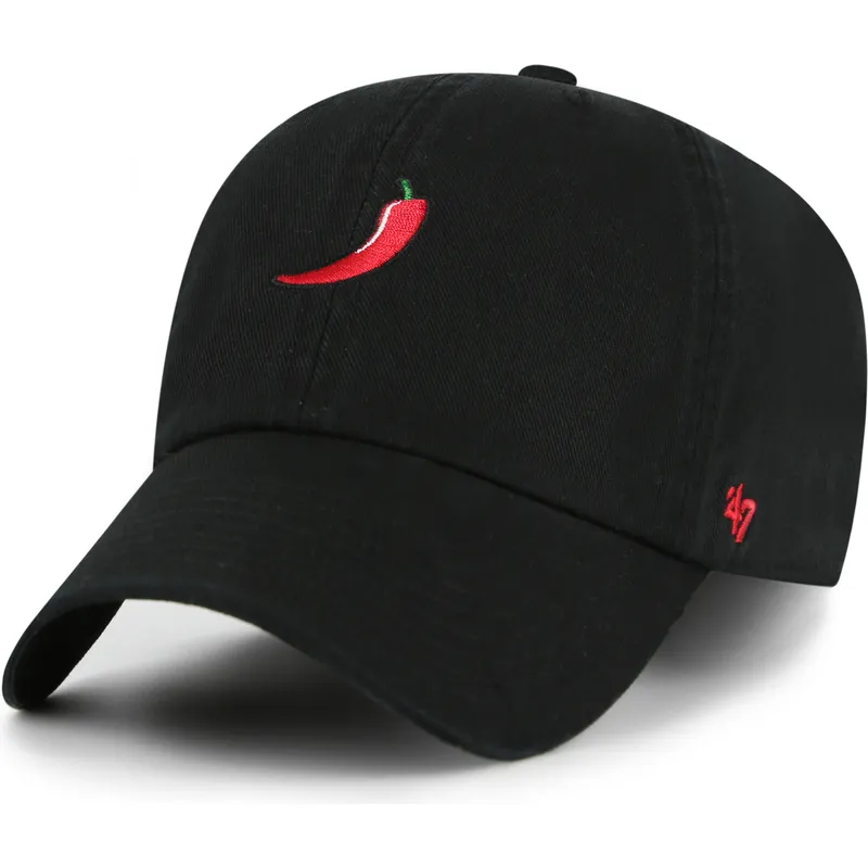 gorra-curva-negra-ajustable-guindilla-clean-up-food-base-runner-icon-de-47-brand
