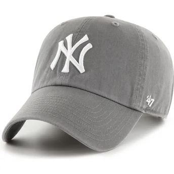 Čepice zaoblená šedá nastavitelný Clean Up No Loop Label New York Yankees MLB 47 Brand