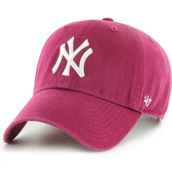 Čepice zaoblená červená nastavitelný Clean Up Galaxy New York Yankees MLB 47 Brand