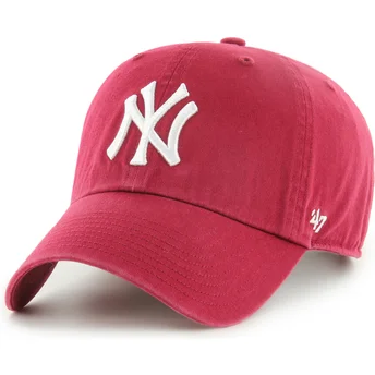 Čepice zaoblená červená nastavitelný Clean Up New York Yankees MLB 47 Brand