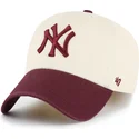 cepice-zaoblena-bezova-nastavitelny-clean-up-two-tone-no-loop-label-new-york-yankees-mlb-47-brand