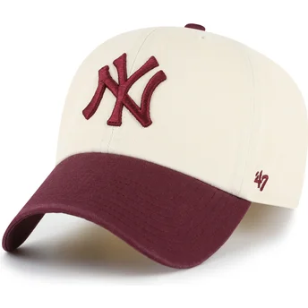 Gorra curva beige y granate ajustable Clean Up Two Tone...
